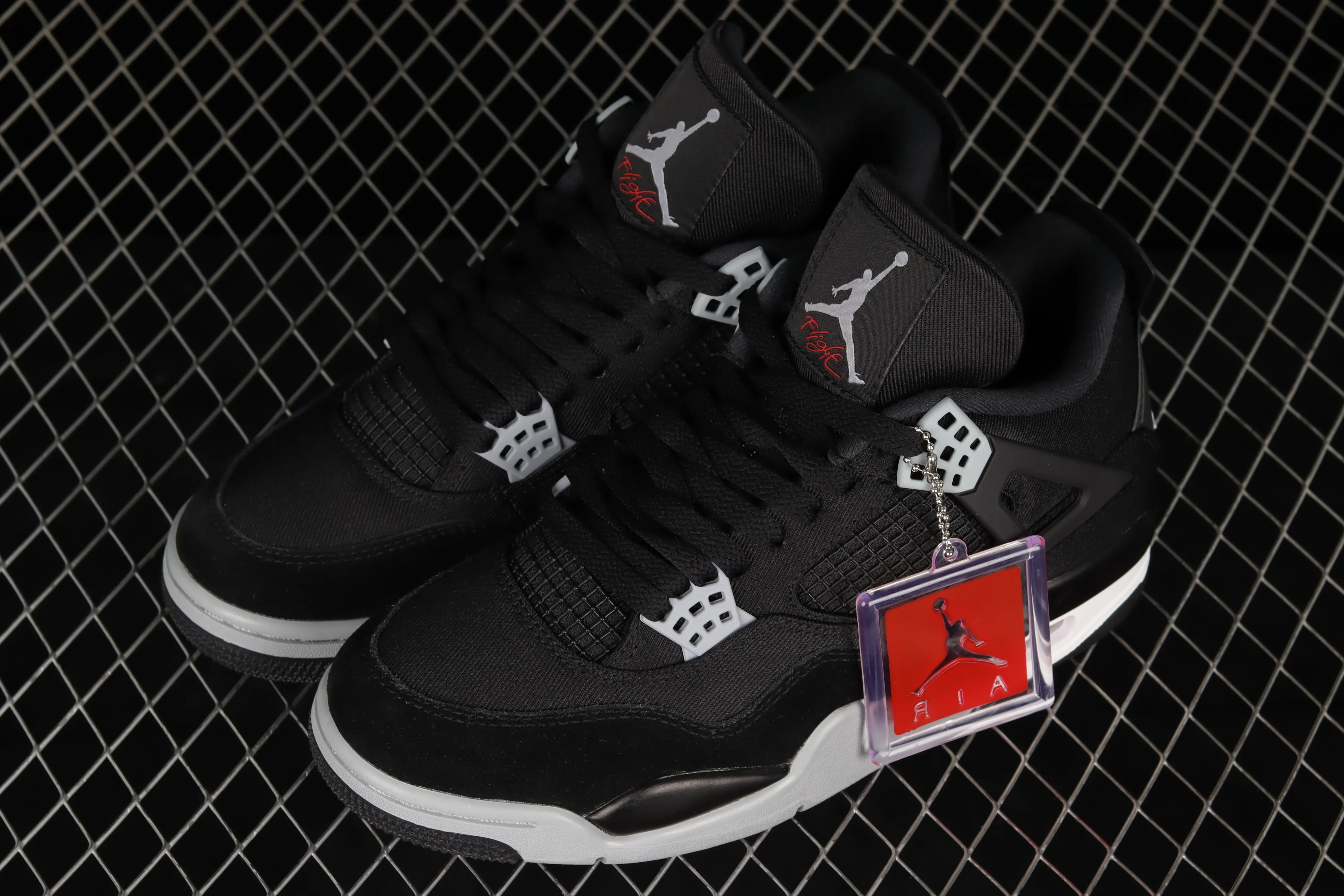 All categories Air Jordan Jordan series basketball shoes Air Jordan 4 L version Air Jordan 4 Retro "Olive Canvas" AJ4 Joe 4 black and gray denim DH7138-006